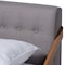 Baxton Studio Sante Mid-Century Grey Upholstered Wood Full Size Platform Bed 156-9287 - alternate 2